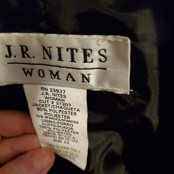 Lush Black Velvet Evening Jacket 2X - Picture 3 of 5